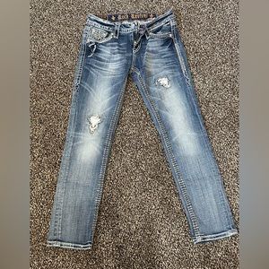 NEW ROCK REVIVAL KAI CROP JEAN CAPRIS SIZE 25